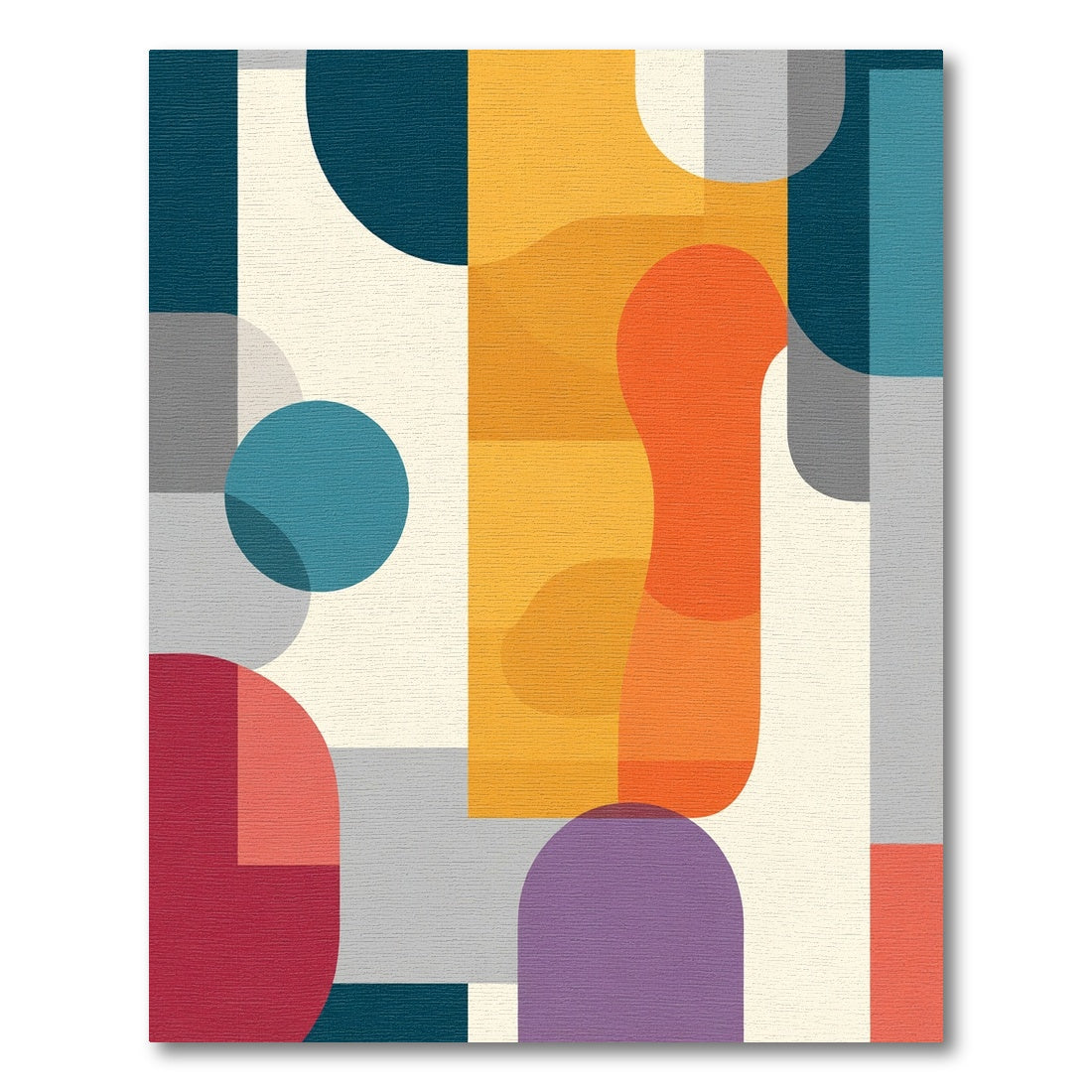 Mid Century Modern Geometric Shapes Rug