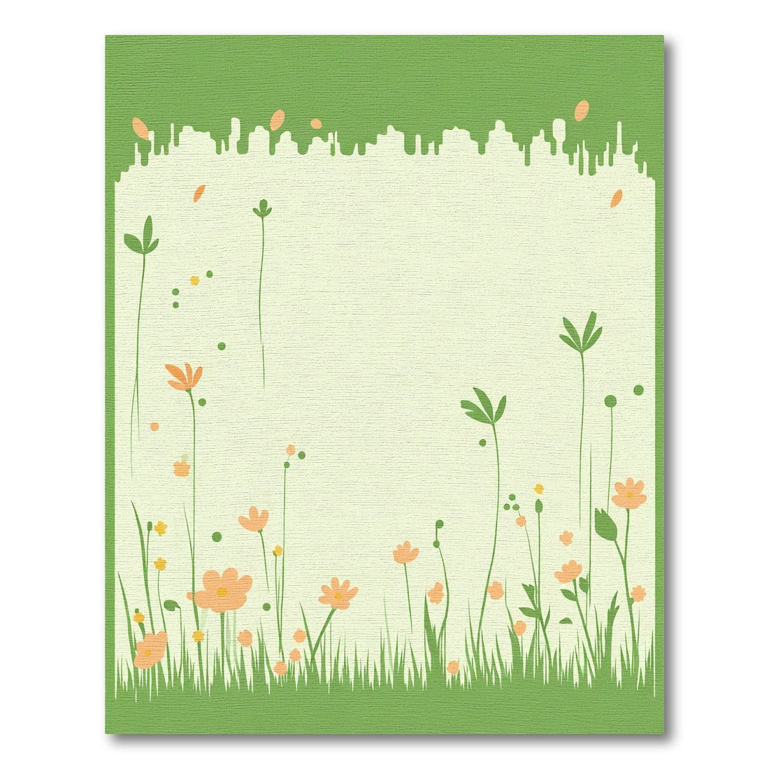 Whimsical Peach Blossom Garden Meadow Rug