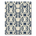 Dark Blue Abstract Organic Medallion Rug