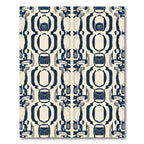 Dark Blue Abstract Organic Medallion Rug