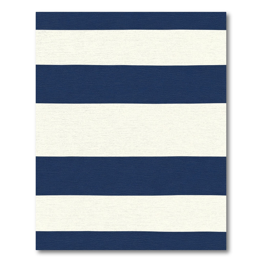 Bold Navy Cream Horizontal Stripe Rug