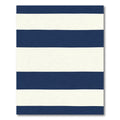 Bold Navy Cream Horizontal Stripe Rug