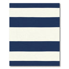 Bold Navy Cream Horizontal Stripe Rug