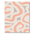 Coral And Gray Abstract Swirl Rug