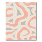Coral And Gray Abstract Swirl Rug
