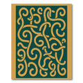 Dark Teal Gold Swirls Intertwined Rug