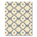 Cream Blue Gold Floral Lattice Rug