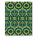 Emerald Gold Ornate Abstract Figures Rug