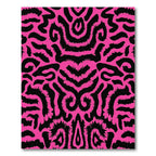 Vibrant Pink Black Organic Swirl Rug