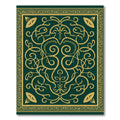 Emerald Gold Arabesque Scrollwork Rug