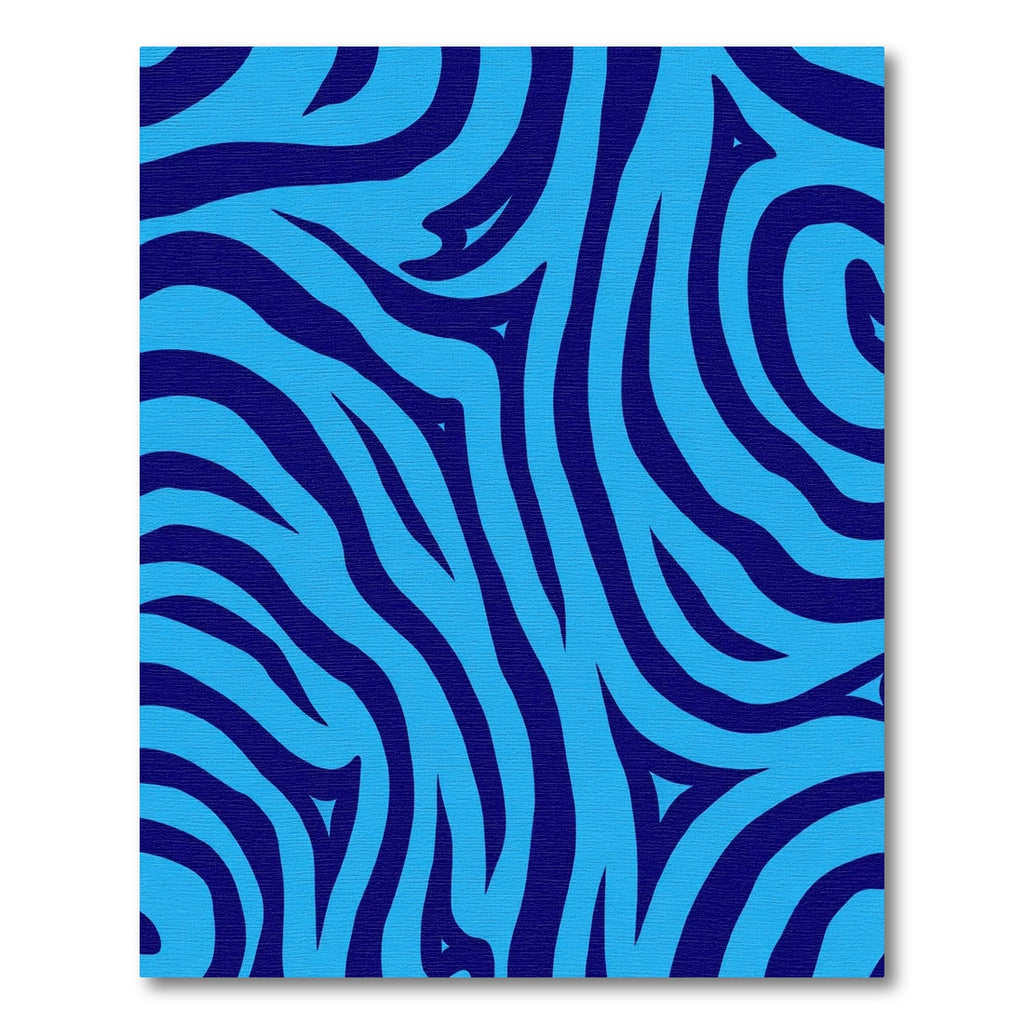 Cobalt Blue Abstract Zebra Lines Rug