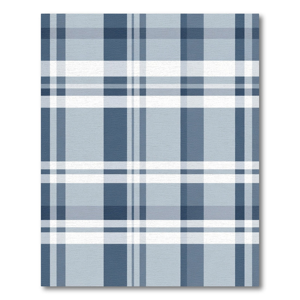 Classic Blue White Plaid Check Rug