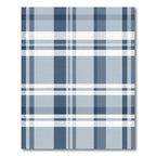 Classic Blue White Plaid Check Rug