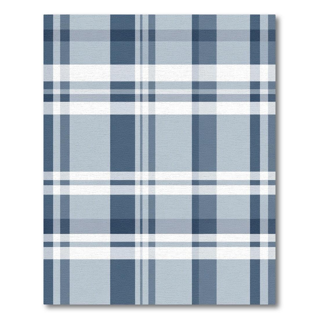 Classic Blue White Plaid Check Rug