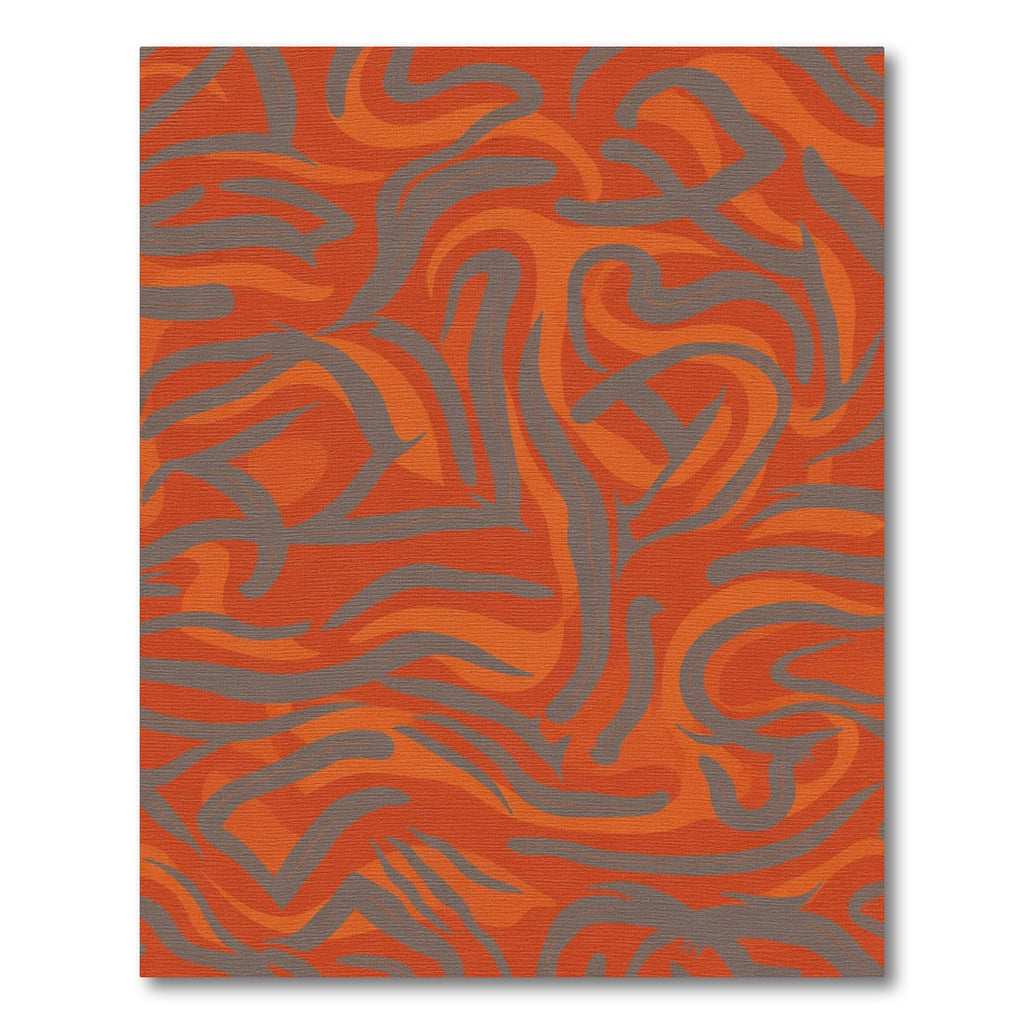 Bold Orange Gray Swirl Abstract Rug