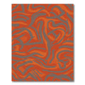 Bold Orange Gray Swirl Abstract Rug