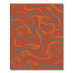 Bold Orange Gray Swirl Abstract Rug