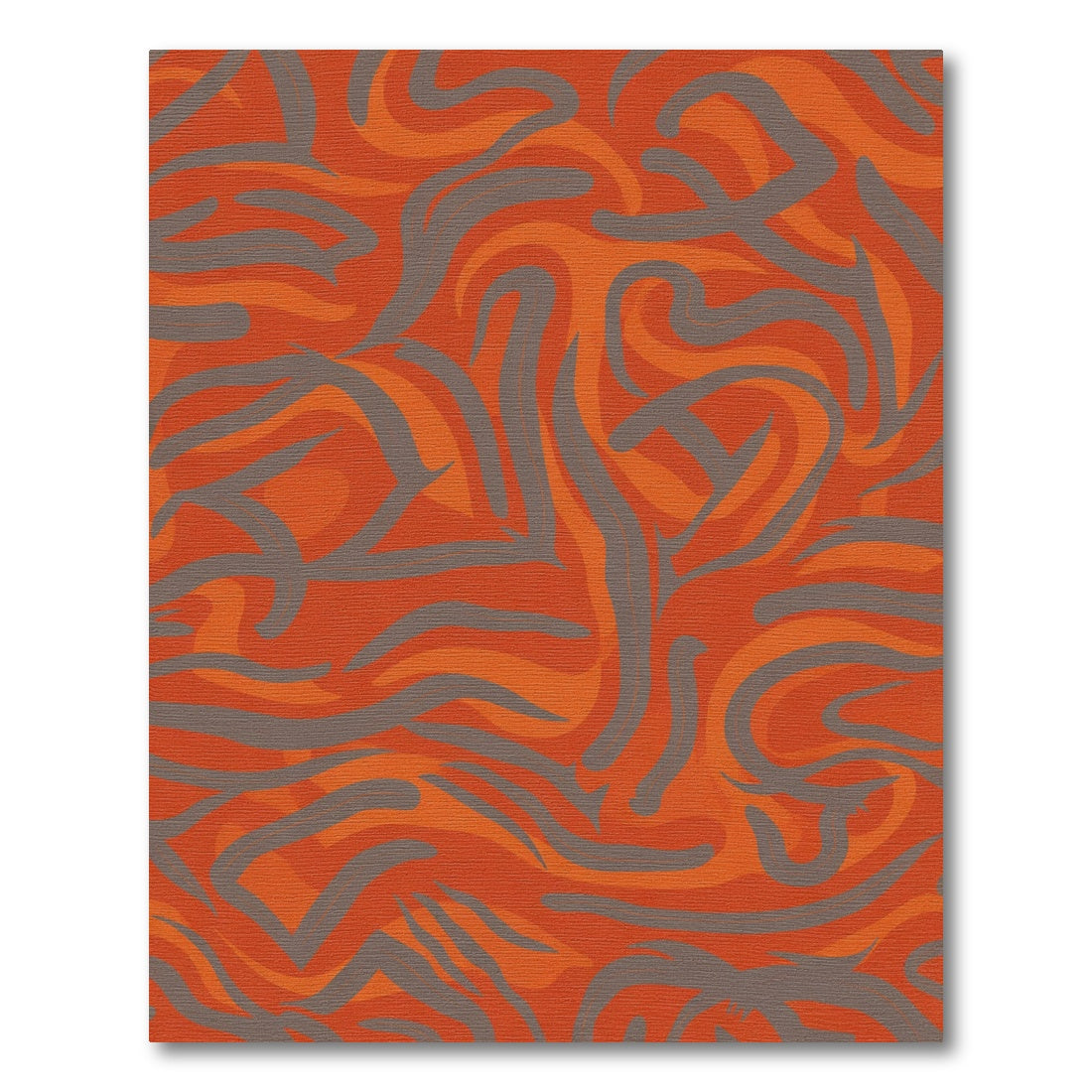 Bold Orange Gray Swirl Abstract Rug