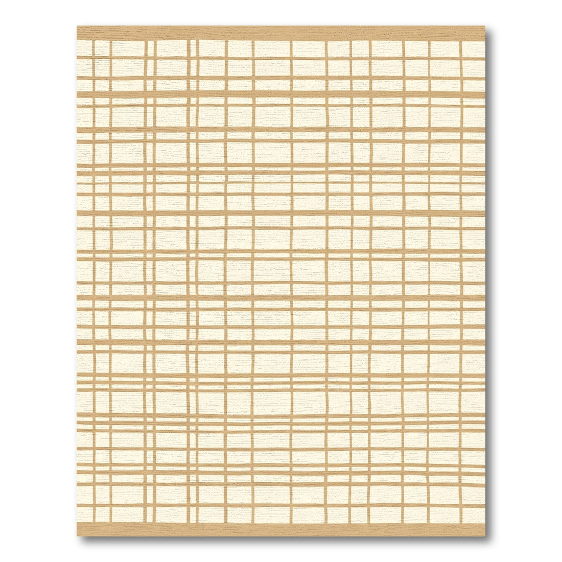 Hand Drawn Beige Plaid Rug