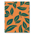 Teal Leaf Burst Orange Rug