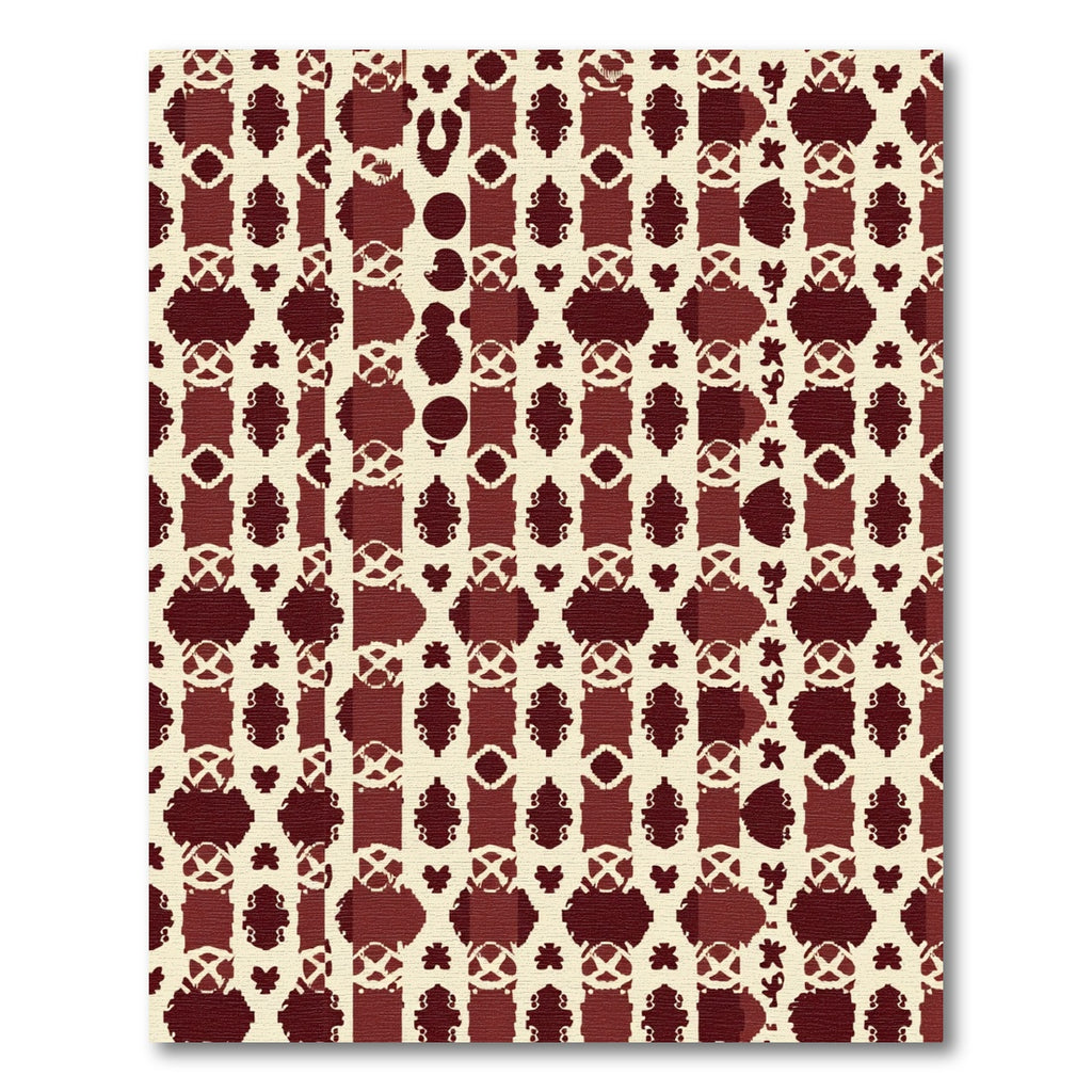 Crimson Cream Block Lattice Rug