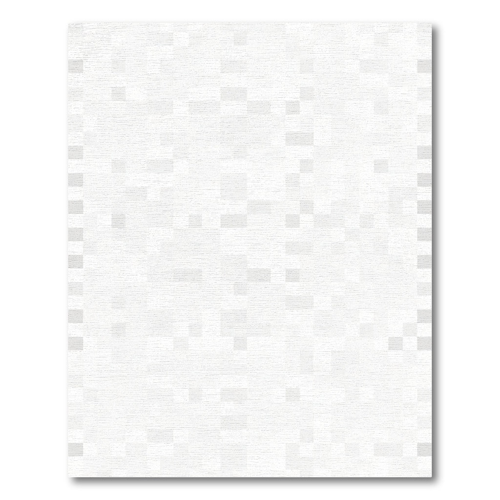 Soft White Geometric Square Rug