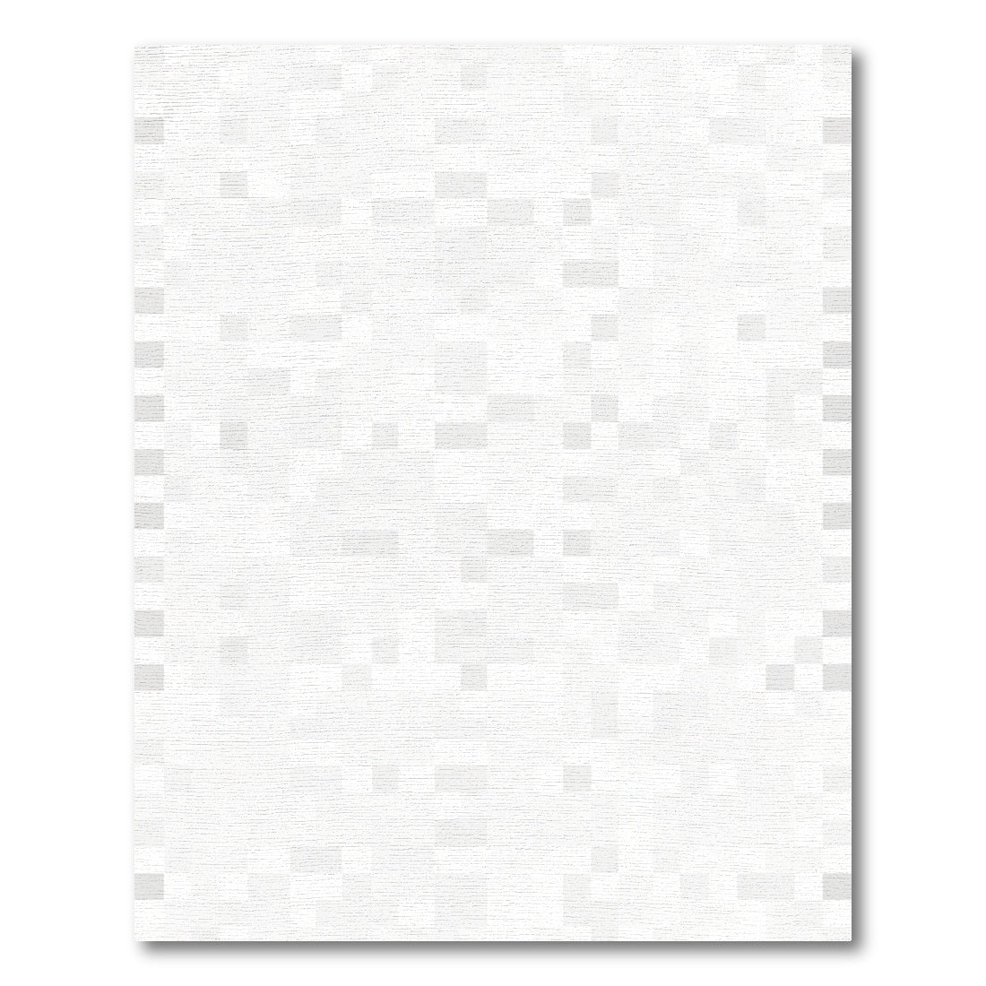 Soft White Geometric Square Rug