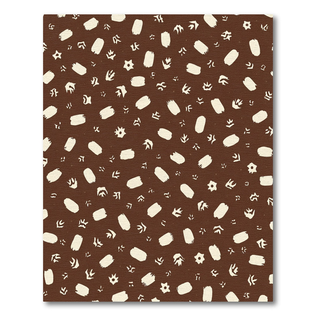 Brown Cream Gestural Scattered Markings Rug