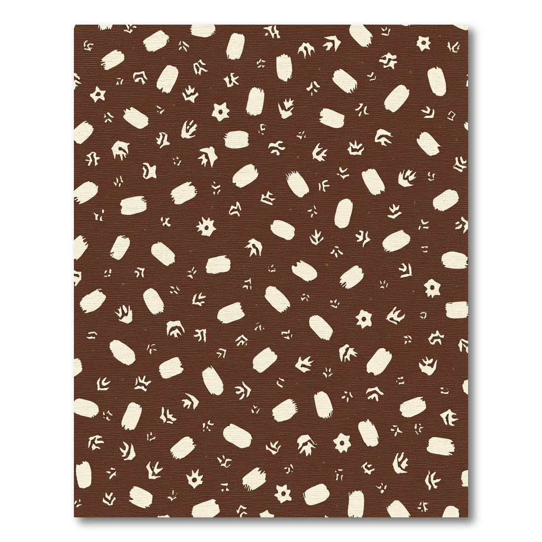 Brown Cream Gestural Scattered Markings Rug