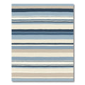 Navy Blue Tan Striped Arrangement Rug