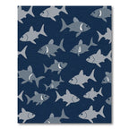 School of Fish Navy Aqua Rug