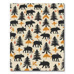 Black Wildlife Trees Autumn Palette Rug