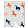 Orange, Blue, Pink Horse Silhouettes Rug