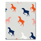 Orange, Blue, Pink Horse Silhouettes Rug