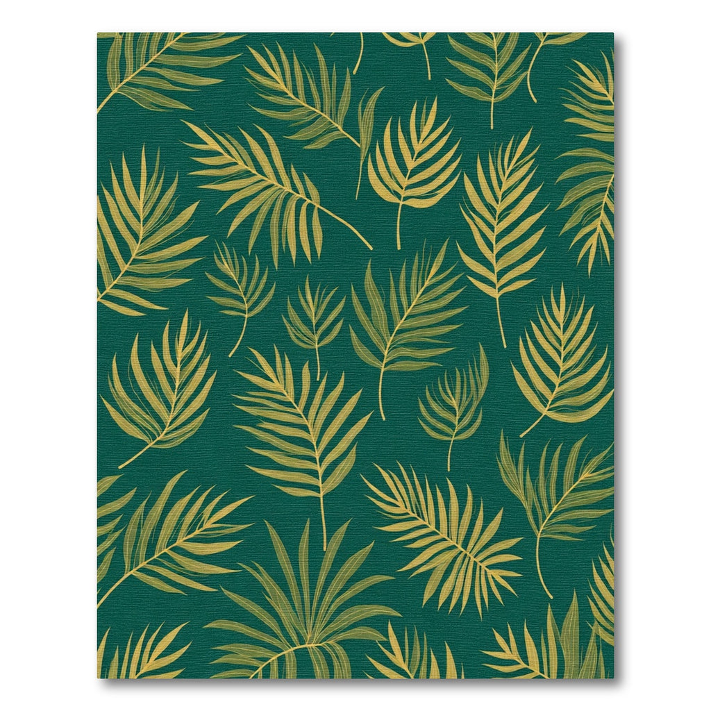 Emerald Green Tropical Palm Frond Rug