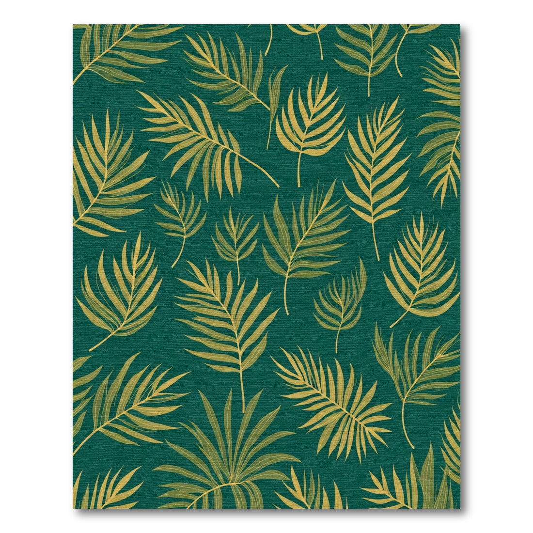 Emerald Green Tropical Palm Frond Rug