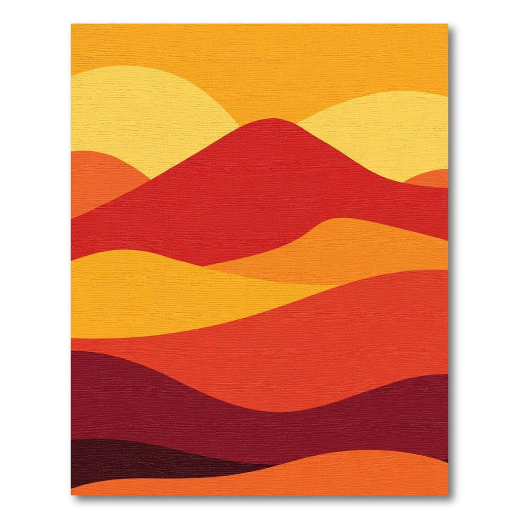 Warm Crimson Abstract Waves Rug