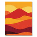 Warm Crimson Abstract Waves Rug