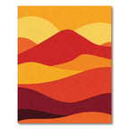 Warm Crimson Abstract Waves Rug