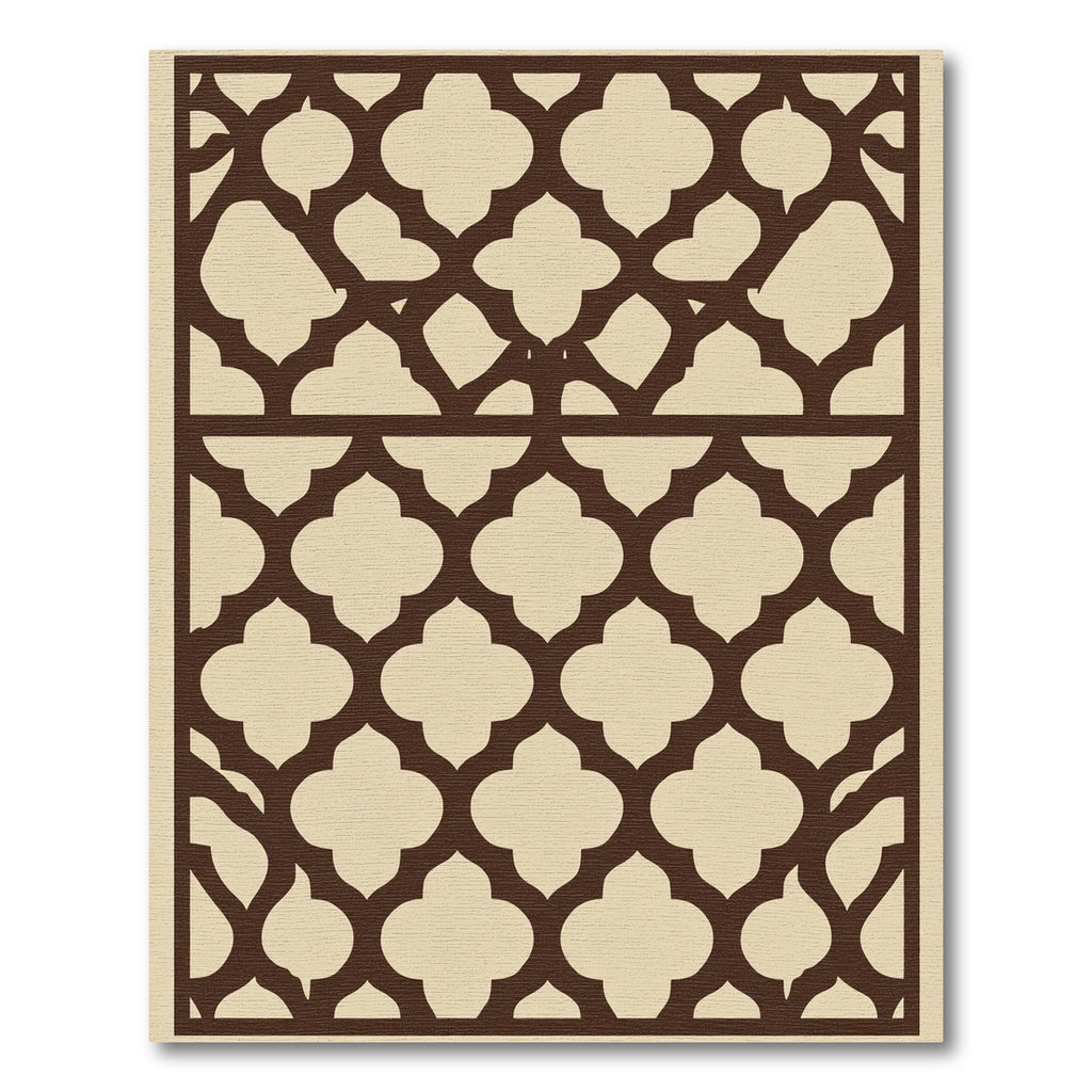 Brown Quatrefoil Lattice Grid Rug