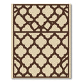 Brown Quatrefoil Lattice Grid Rug