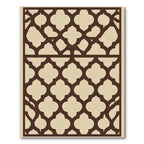 Brown Quatrefoil Lattice Grid Rug