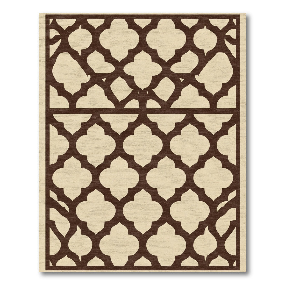 Brown Quatrefoil Lattice Grid Rug