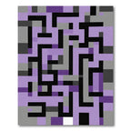 Purple Gray Black Geometric Maze Rug