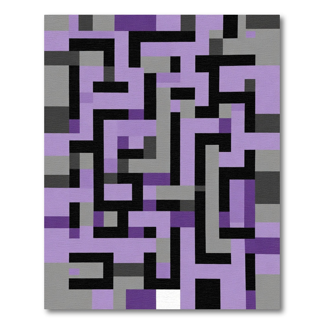 Purple Gray Black Geometric Maze Rug