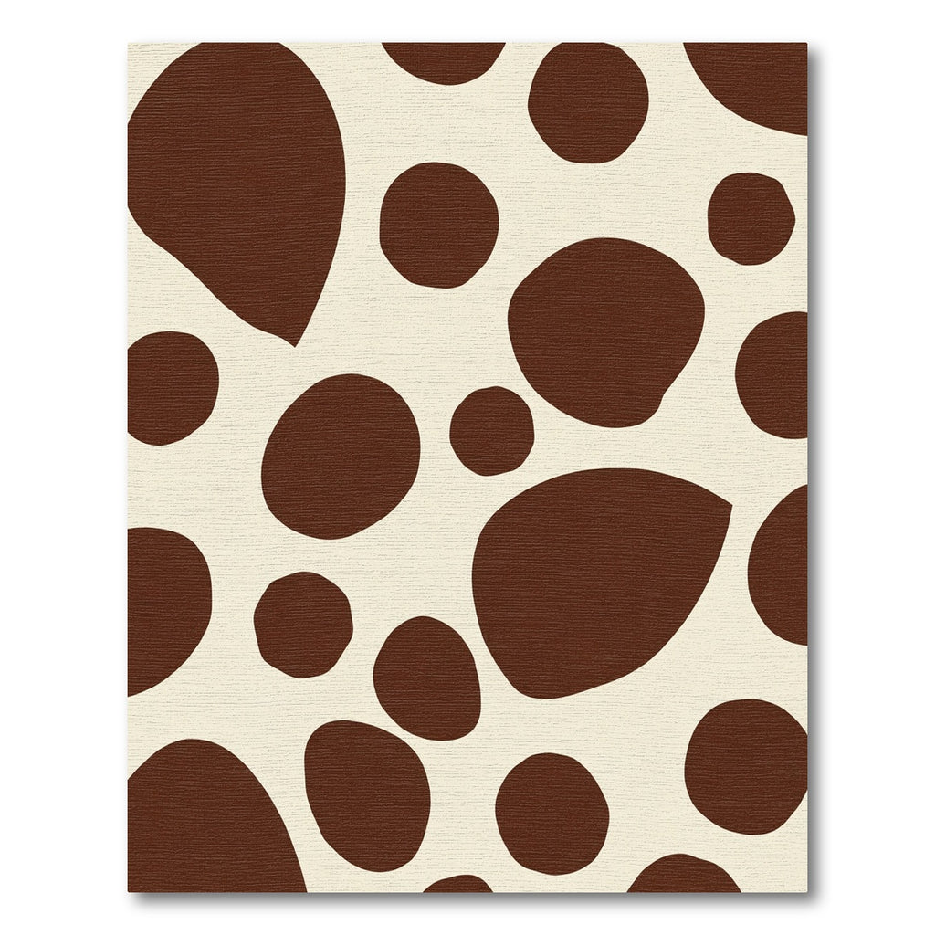 Brown Beige Dalmatian Spotted Overlay Rug