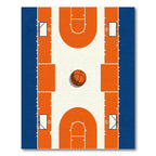 Orange Blue Basketball Court Rug