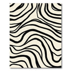 Cream and Black Abstract Zebra Stripes Rug