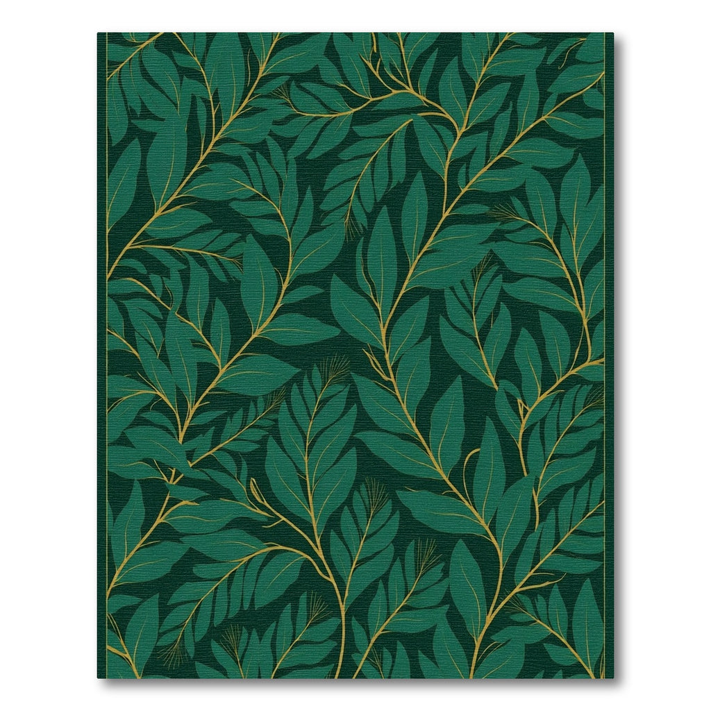 Emerald Green Branch Foliage Rug