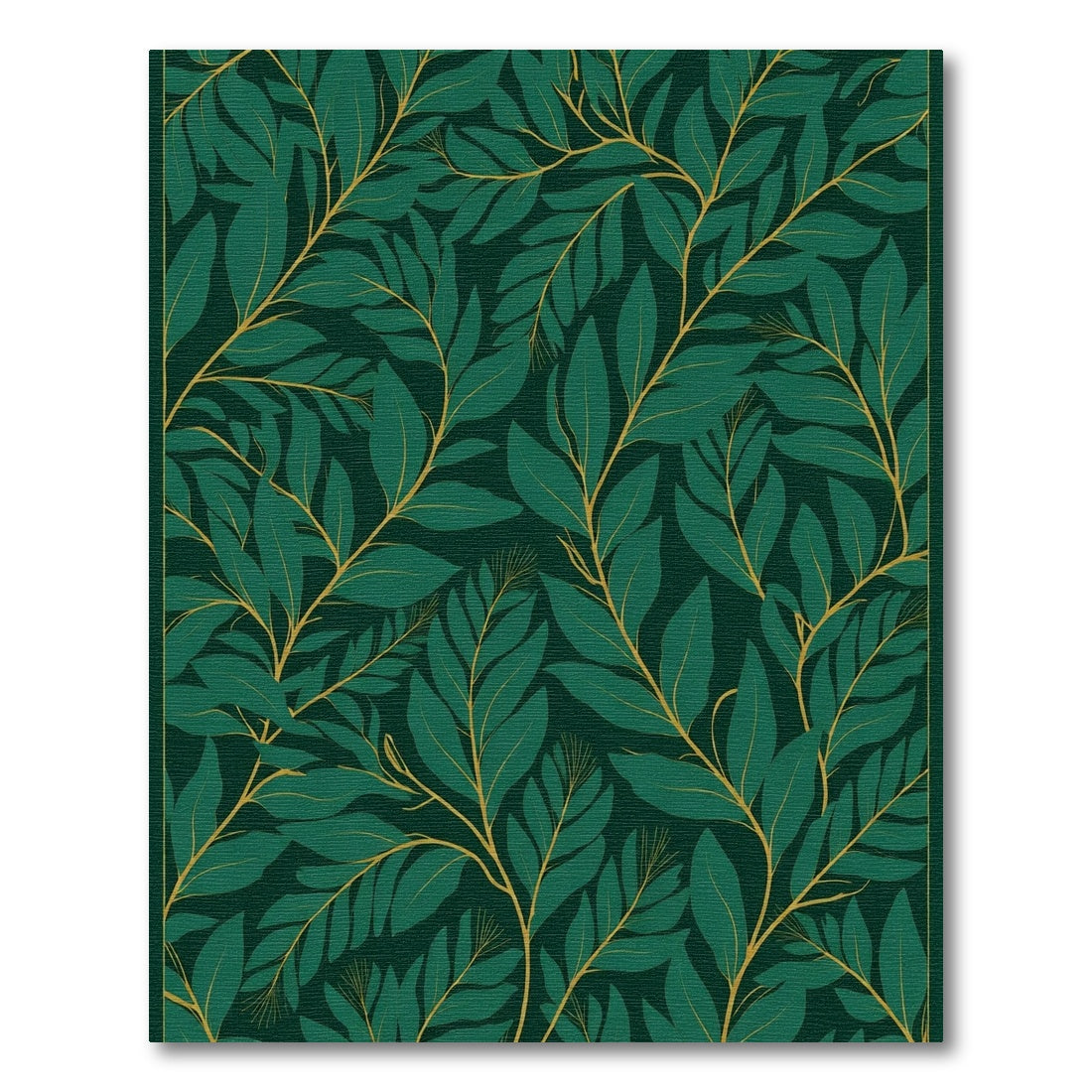 Emerald Green Branch Foliage Rug